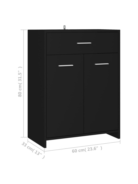Koupelnová skříňka černá 60 x 33 x 80 cm kompozitní dřevo