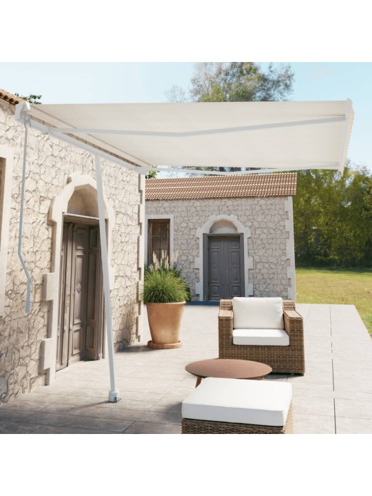 Sada sloupků pro markýzu bílá 300 x 245 cm železo