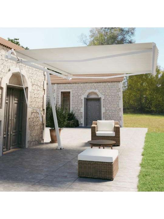Sada sloupků pro markýzu bílá 450 x 245 cm železo