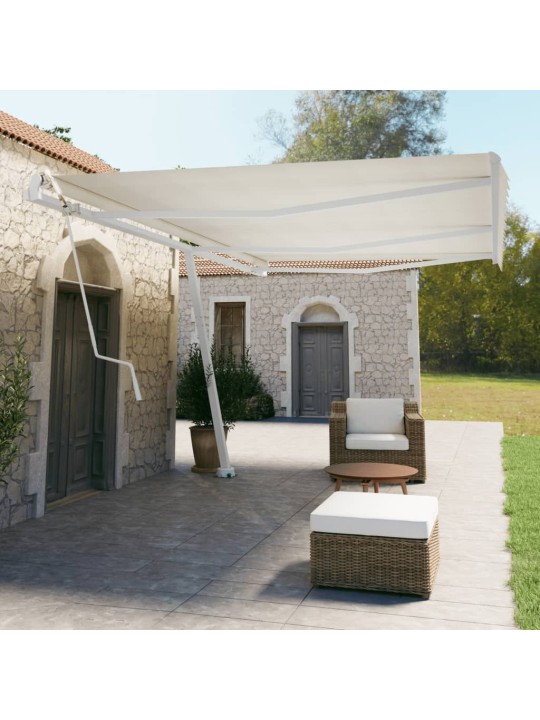 Sada sloupků pro markýzu bílá 600 x 245 cm železo
