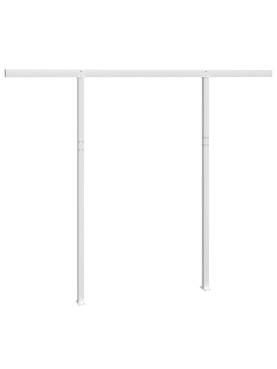 Sada sloupků pro markýzu bílá 300 x 245 cm železo