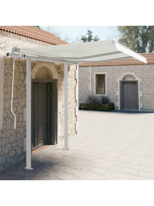 Sada sloupků pro markýzu bílá 300 x 245 cm železo