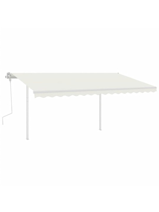 Sada sloupků pro markýzu bílá 450 x 245 cm železo