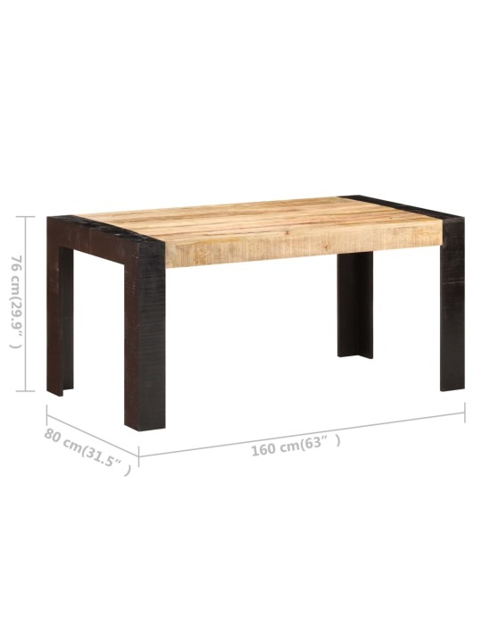 Jídelní stůl 160 x 80 x 76 cm masivní mangovníkové dřevo