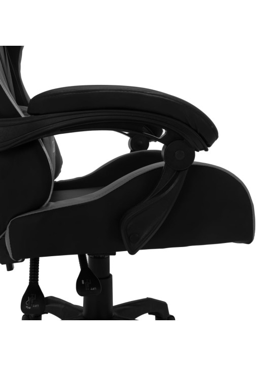 Herní židle s RGB LED podsvícením šedočerná umělá kůže