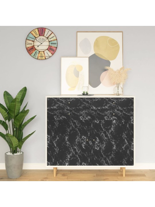 Samolepící tapeta na nábytek černý kámen 500 x 90 cm PVC