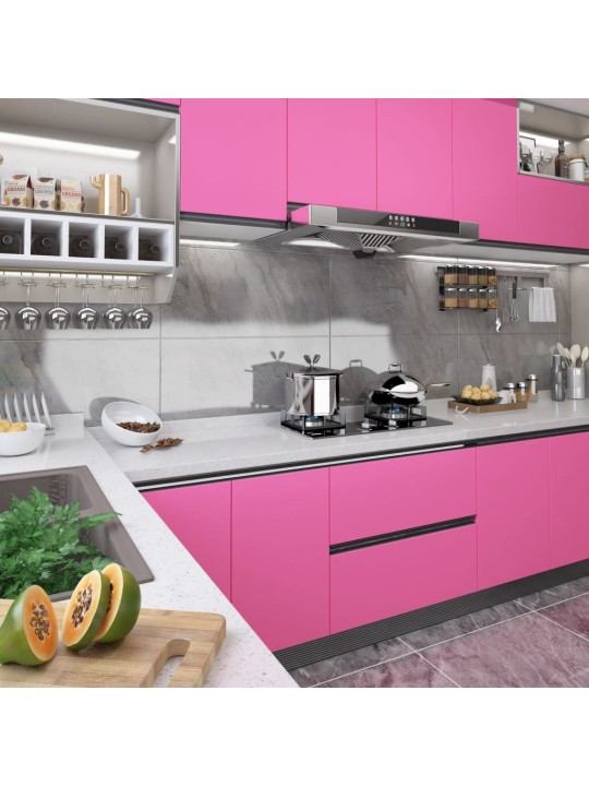 Samolepící tapeta na nábytek růžová vysoký lesk 500 x 90 cm PVC