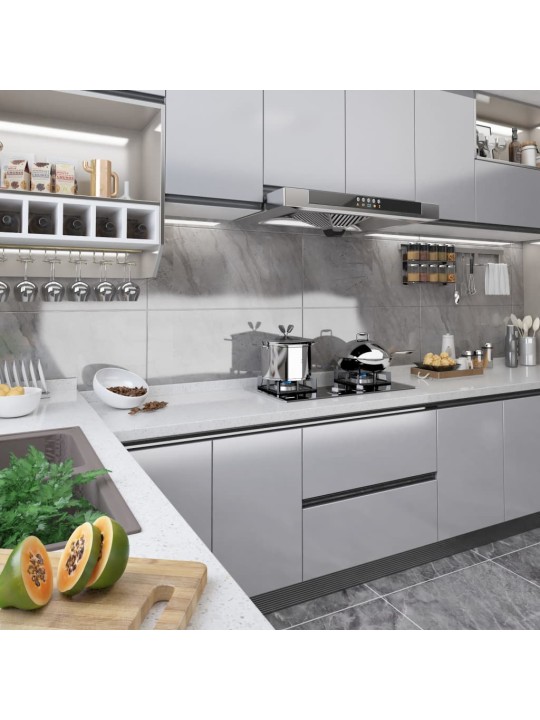 Samolepící tapeta na nábytek stříbrná vysoký lesk 500x90 cm PVC