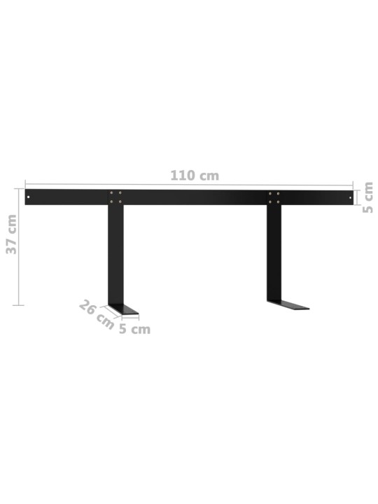 Opěradlo pro paletovou pohovku černé 110 cm železo