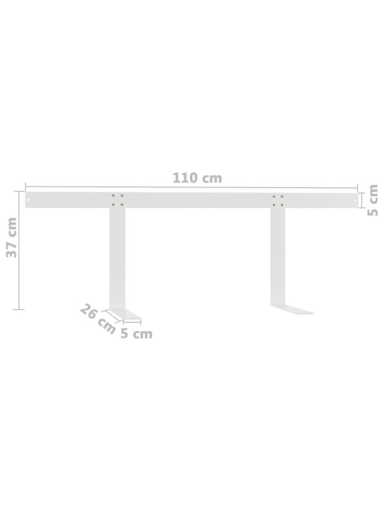 Opěradlo pro paletovou pohovku bíle 110 cm železo