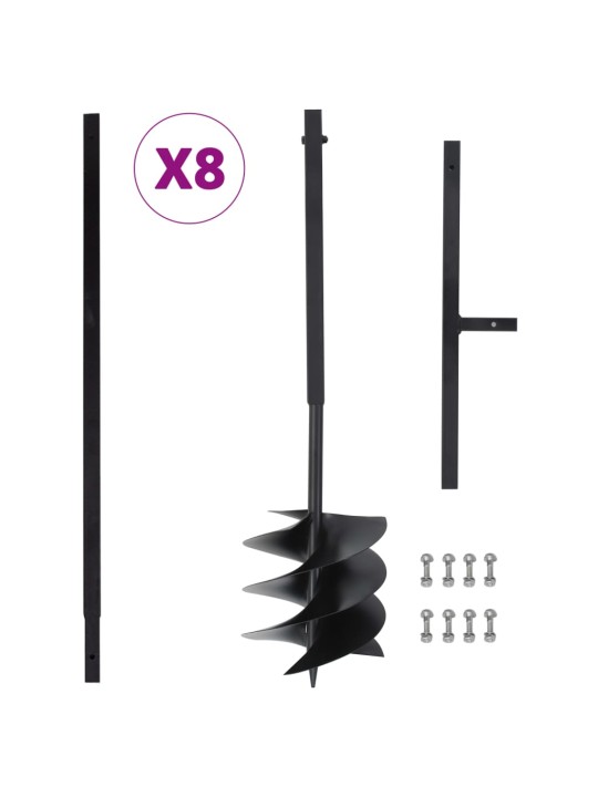 Zemní vrták s rukojetí 250 mm s prodlužovací trubkou 8 m ocel