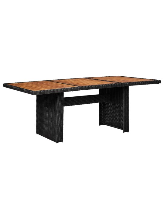 9dílný zahradní jídelní set polyratan černý