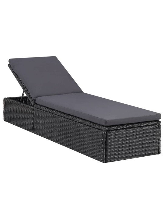 11dílný zahradní jídelní set polyratan černý