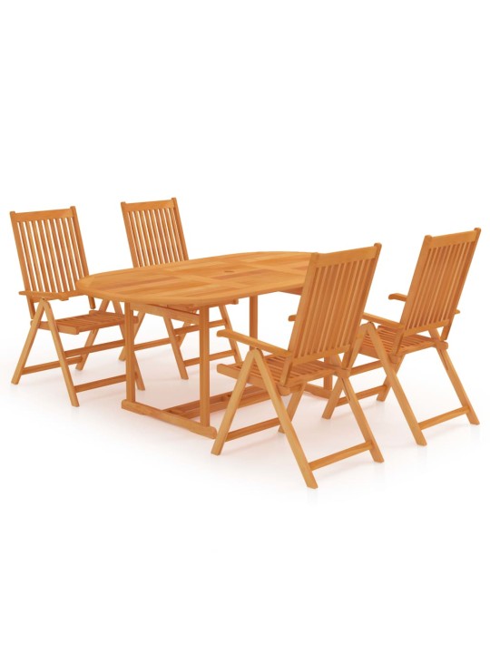 5dílný zahradní jídelní set masivní teakové dřevo