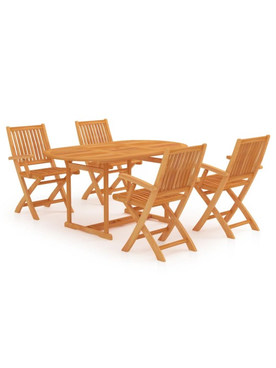 5dílný zahradní jídelní set masivní teakové dřevo
