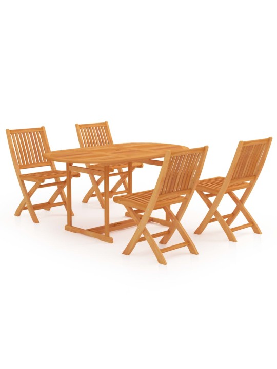 5dílný zahradní jídelní set masivní teakové dřevo