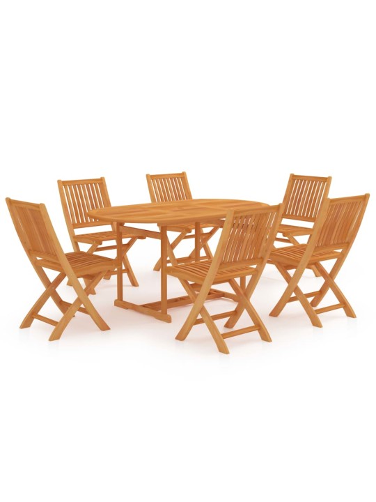 7dílný zahradní jídelní set masivní teakové dřevo