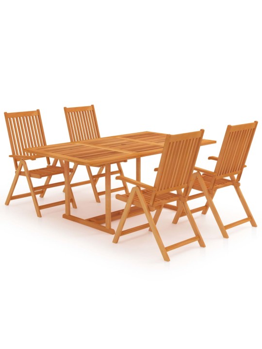 5dílný zahradní jídelní set masivní teakové dřevo