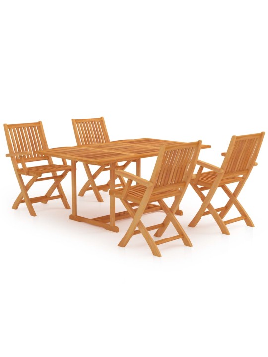 5dílný zahradní jídelní set masivní teakové dřevo