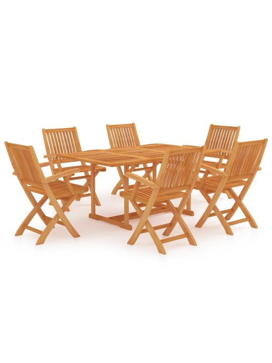 7dílný zahradní jídelní set masivní teakové dřevo