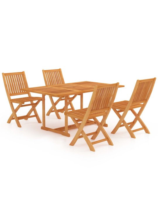 5dílný zahradní jídelní set masivní teakové dřevo