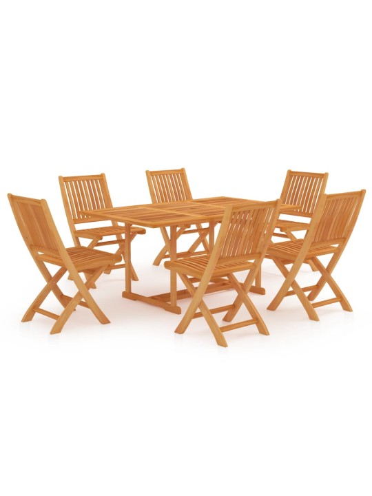 7dílný zahradní jídelní set masivní teakové dřevo