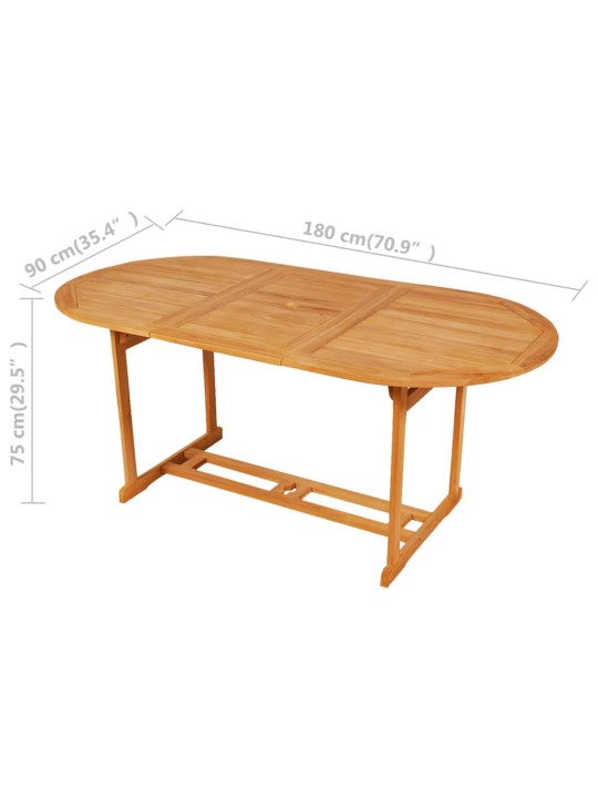 7dílný zahradní jídelní set s poduškami masivní teak šedý
