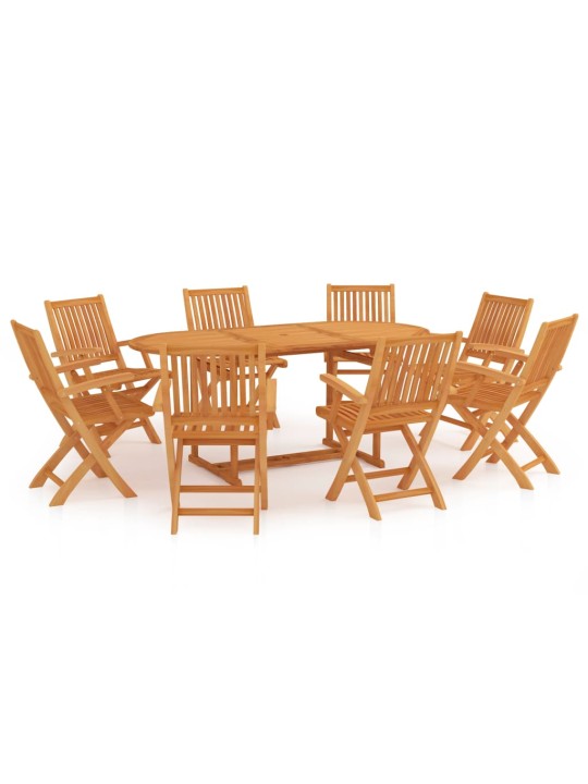9dílný zahradní jídelní set masivní teakové dřevo