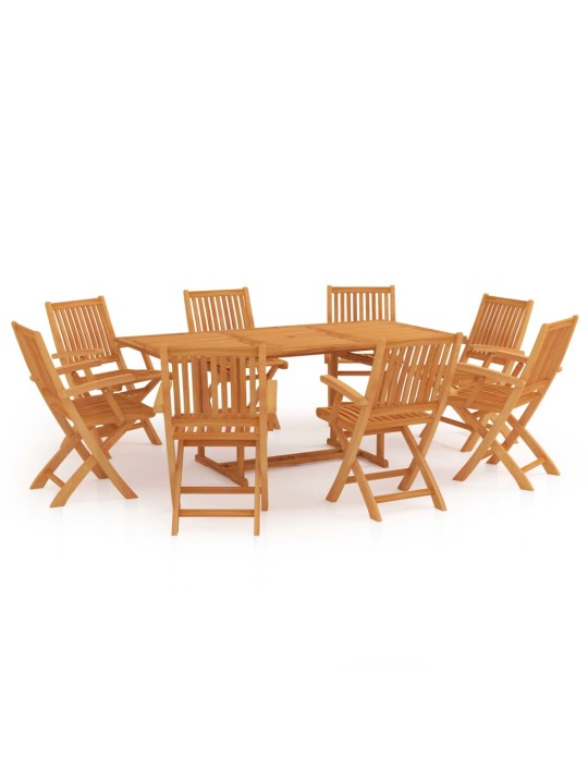 9dílný zahradní jídelní set masivní teakové dřevo