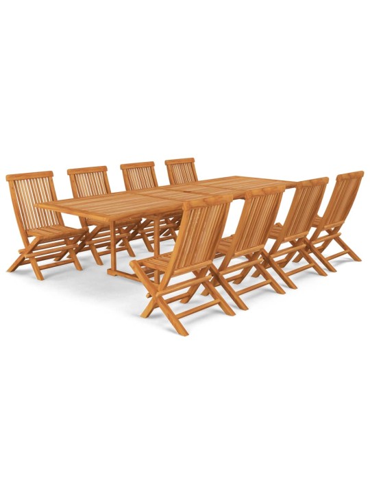 9dílný zahradní jídelní set masivní teakové dřevo