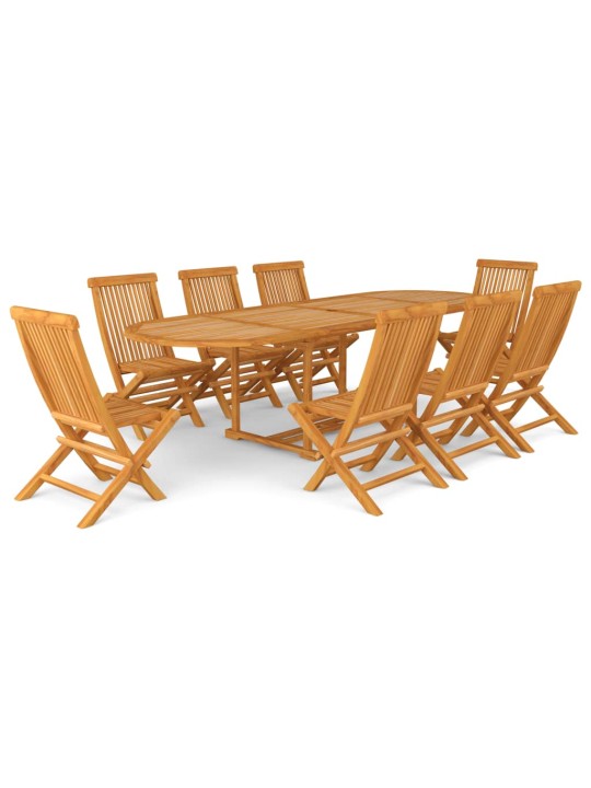 9dílný zahradní jídelní set masivní teakové dřevo
