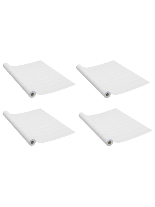 Samolepící tapety na dveře 4 ks bílé dřevo 210 x 90 cm PVC