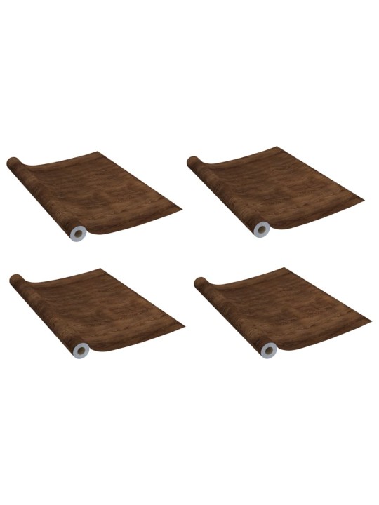 Samolepící tapety na dveře 4 ks tmavý dub 210 x 90 cm PVC