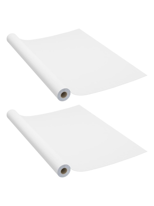 Samolepící tapety na nábytek 2 ks bílé 500 x 90 cm PVC