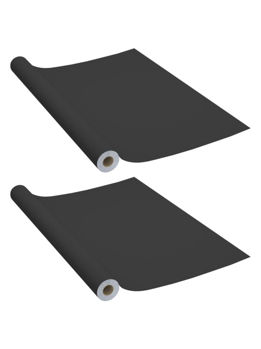 Samolepící tapety na nábytek 2 ks černé 500 x 90 cm PVC