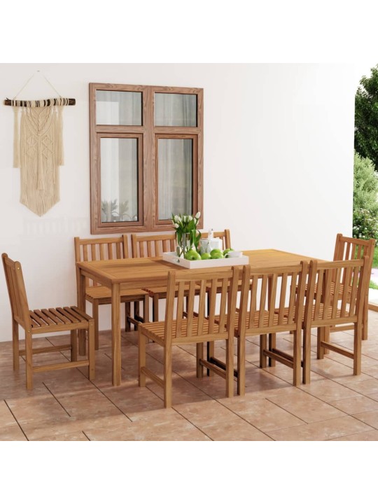 9dílný zahradní jídelní set masivní teakové dřevo