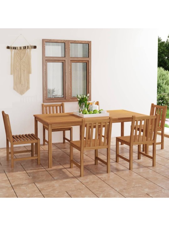 7dílný zahradní jídelní set masivní teakové dřevo