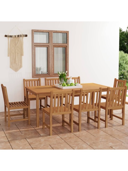 9dílný zahradní jídelní set masivní teakové dřevo