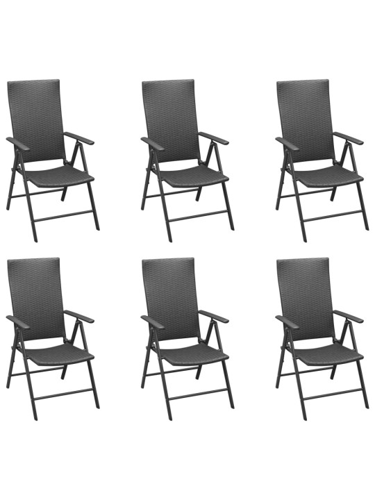 7dílný zahradní jídelní set černý a hnědý