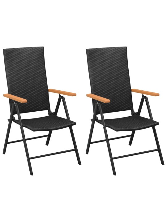 3dílný zahradní jídelní set černý a hnědý