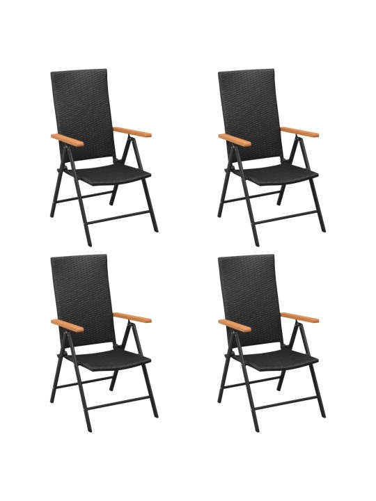 5dílný zahradní jídelní set černo-hnědý