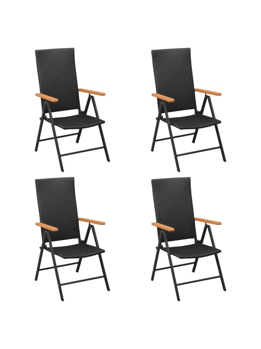5dílný zahradní jídelní set černý a hnědý