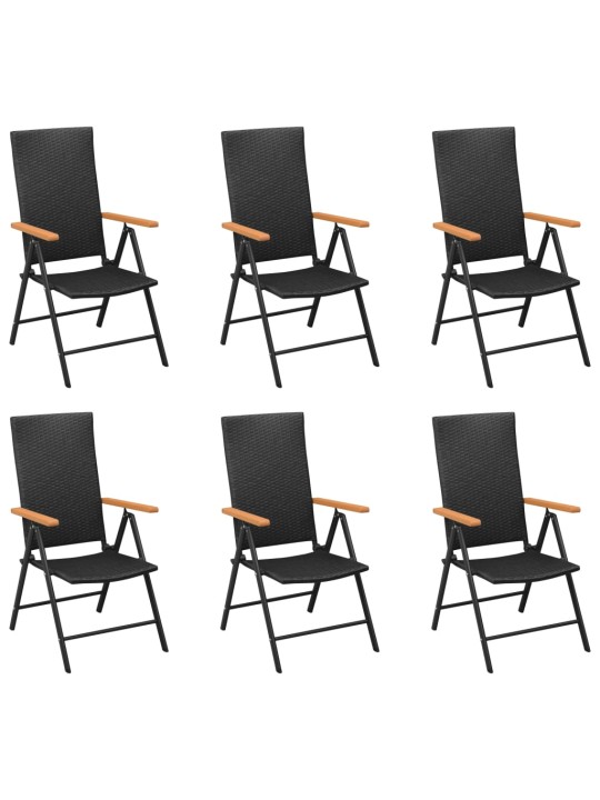 7dílný zahradní jídelní set černý a hnědý