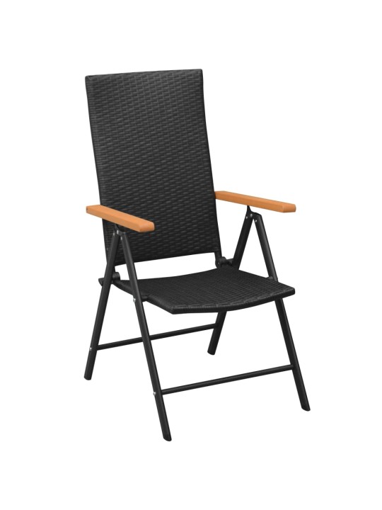 9dílný zahradní jídelní set černý a hnědý