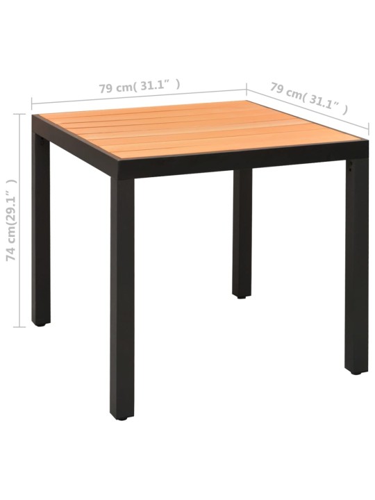 3dílný zahradní jídelní set černý a hnědý