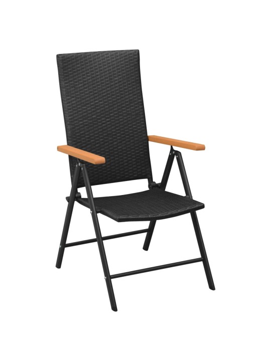 9dílný zahradní jídelní set černý a hnědý