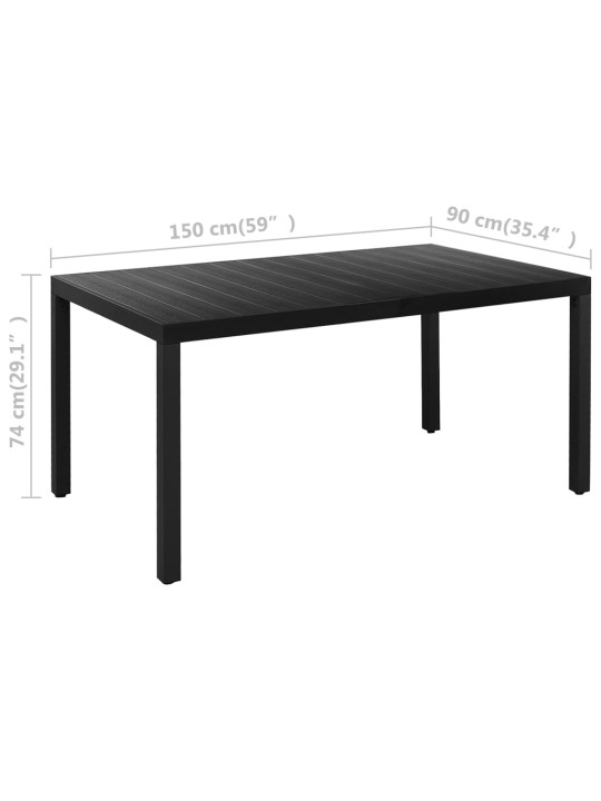 5dílný zahradní jídelní set černý a hnědý