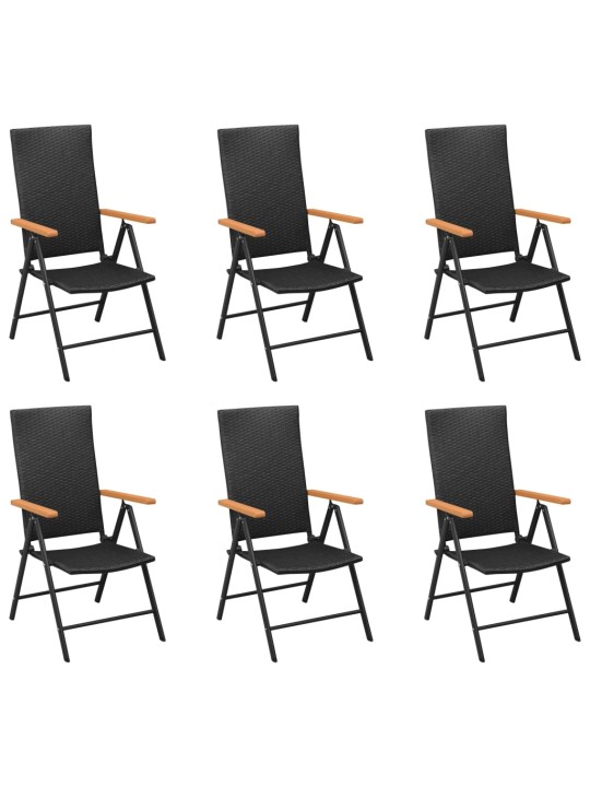 7dílný zahradní jídelní set černý a hnědý