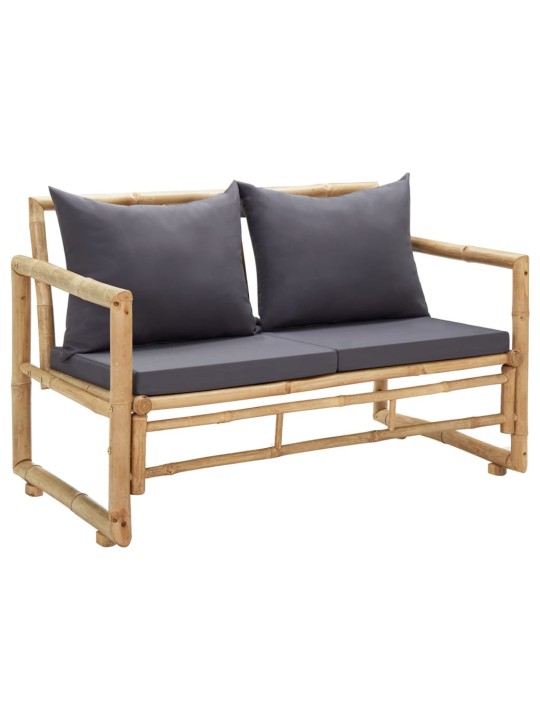 Zahradní lavice s poduškami 115 cm bambus