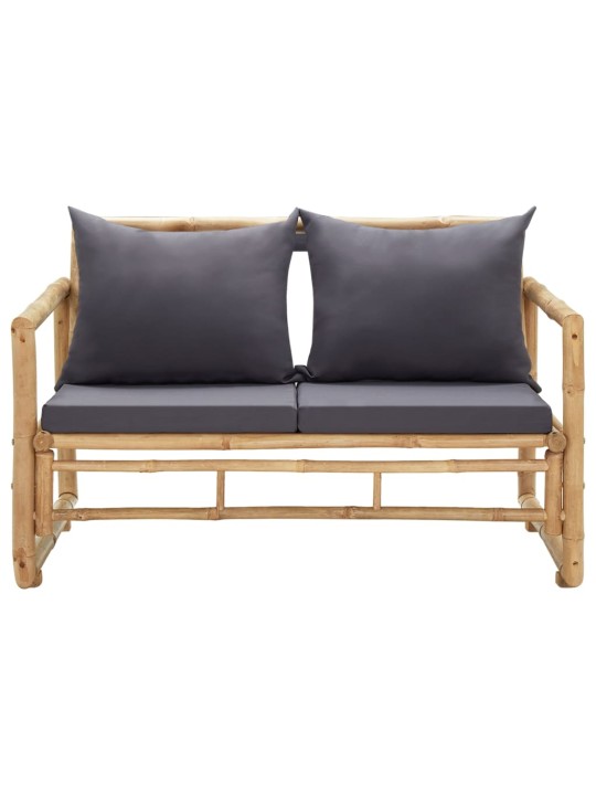 Zahradní lavice s poduškami 115 cm bambus